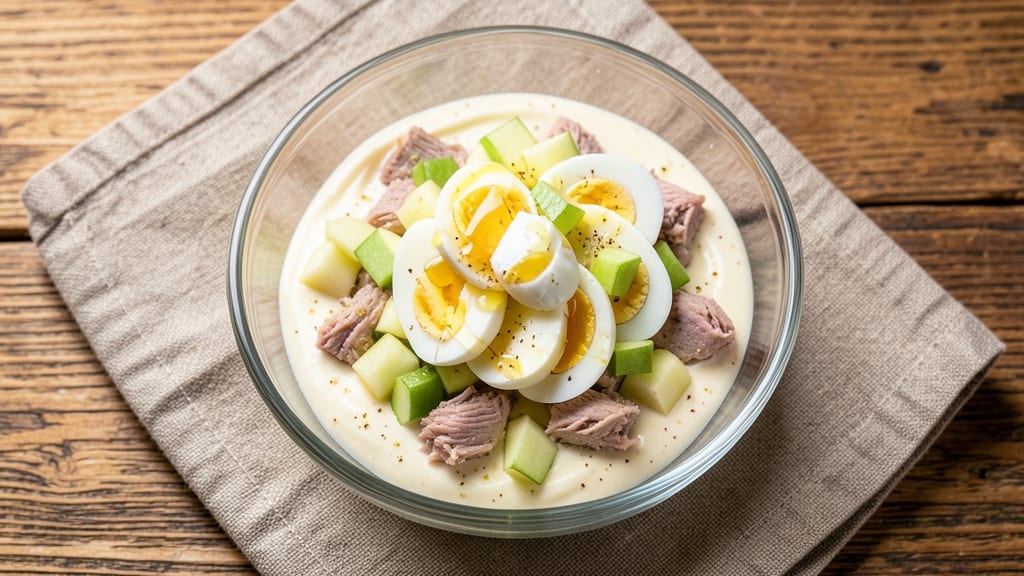 Tuna Salad Recipe With Egg And Apple: Crunchy Apple and Silky Egg Binders