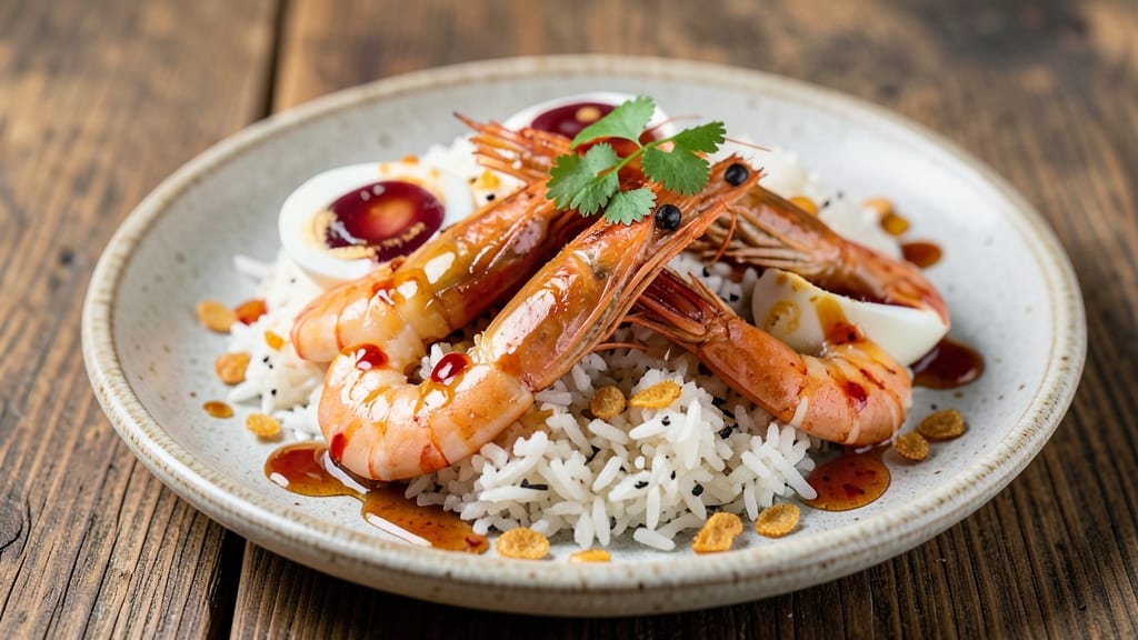 Shrimp with Red Egg Recipe: Spicy-Sweet Breakfast Bowl in 20 Minutes