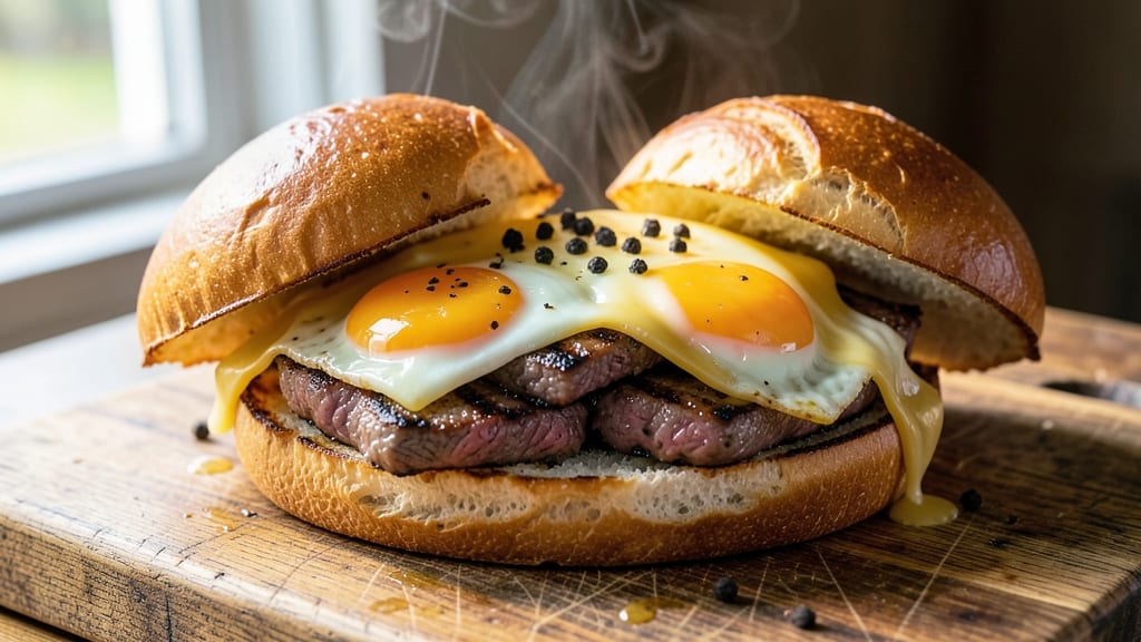 Steak Egg and Cheese Sandwich Recipe: Sizzling Steakhouse Breakfast in 10 Minutes