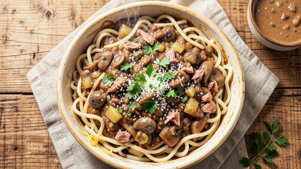 Tuna Casserole Recipe With Egg Noodles and Cream of Mushroom Soup: Cheesy Baked Comfort in One Bowl
