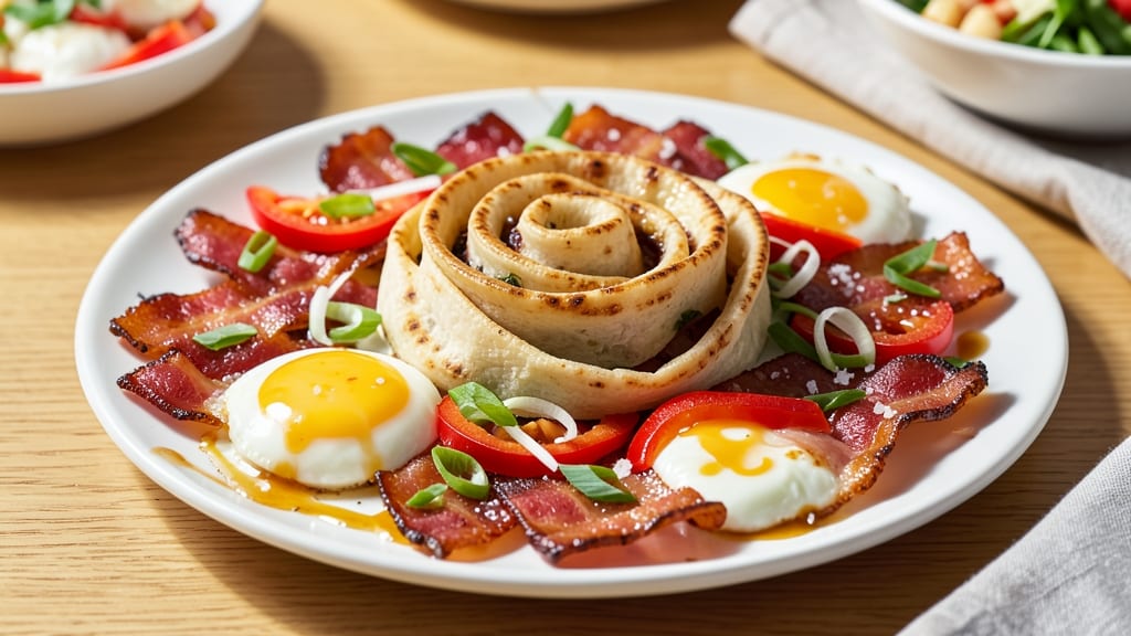 Bacon and Egg Roll Recipe: Crispy Tortilla Cups Stuffed With Smoky Yolk