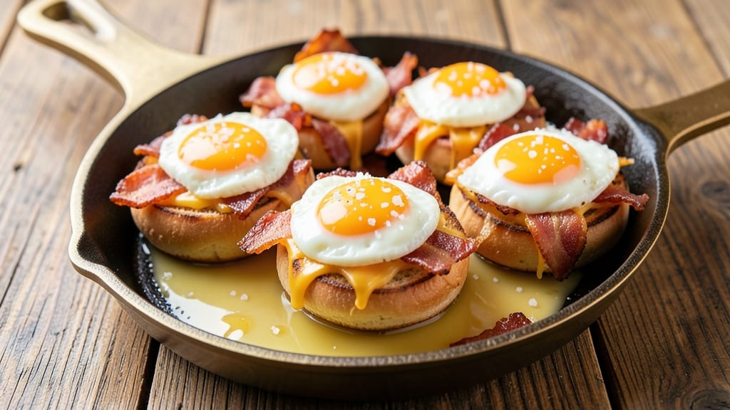 Bacon Egg and Cheese Sliders Recipe: Mini Breakfast Bites With Runny Yolk Magic