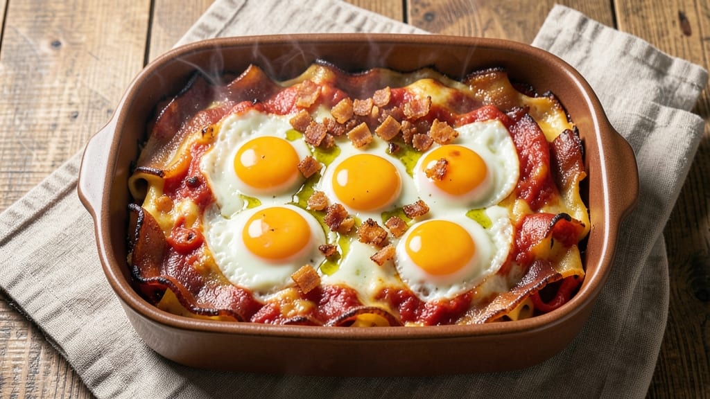 Bacon and Egg Lasagna Recipe: Breakfast Casserole With Crispy Top Magic