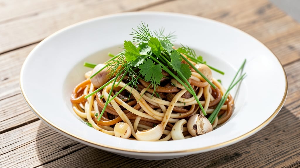 Summer Egg Noodle Recipe: Garlicky Butter and Herb Infusion