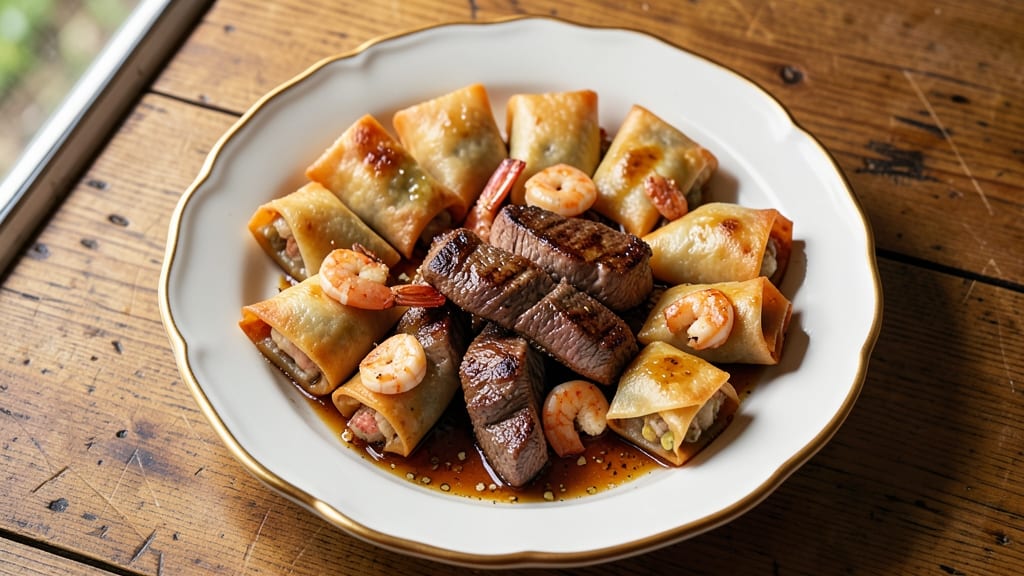 Surf and Turf Egg Rolls Recipe: Crispy Wraps Packed With Steak and Shrimp