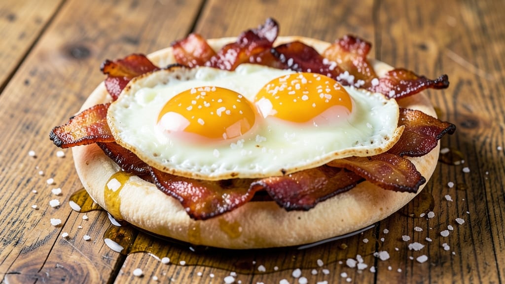 Bacon and Egg Don Recipe: Crispy Tortilla Shells With Smoky Egg Nest